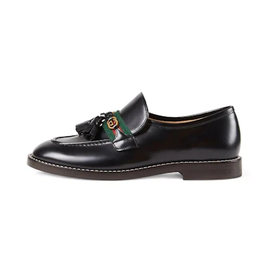 (Youth) Gucci Loafers With Web Detail 'Black'