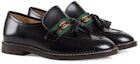 Order (JR) Loafer Gucci Hitam dengan Perincian Web 662190-1PKE0-1063