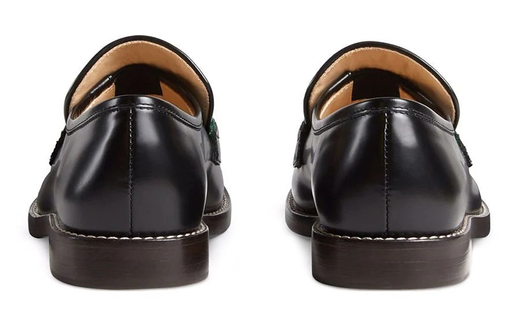 Shop (JR) Loafer Gucci Hitam dengan Perincian Web 662190-1PKE0-1063