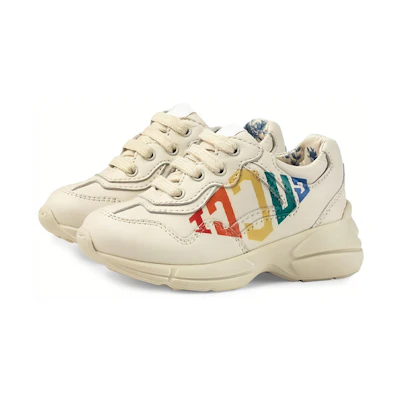 (Youth) Gucci Print Rhyton Sneaker 'White'
