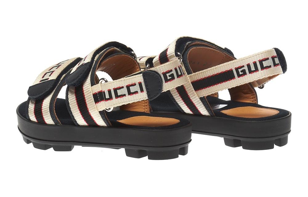 Purchase 童趣 GUCCI 古馳 條紋流行涼鞋 藏藍米色