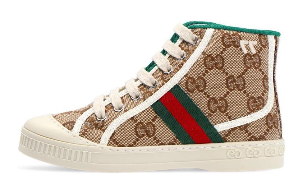 (Youth) Gucci Tennis 1977 High Top Trainer 'Beige Ebony' 662214-HVKG0-9761