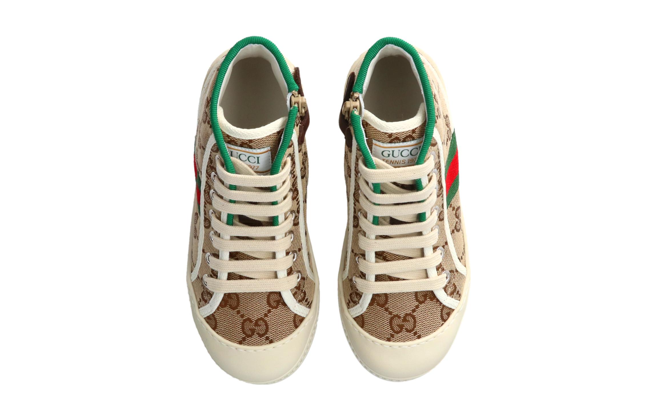 Lookbook (JR) Gucci Tennis 1977 Zapatillas Altas 'Beige Ébano' 662214-HVKG0-9761