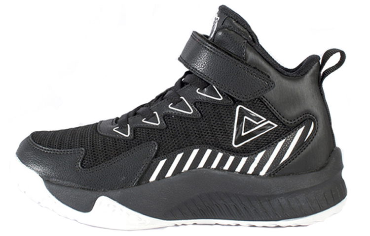 (Youth) Kids Peak High-Top Velcro Breathable Anti-Slip Sneakers Black EK0105A Black