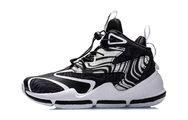 (Youth) Li-Ning 'Needle Versus High-Top Basketball - Black White' YKBQ008-3