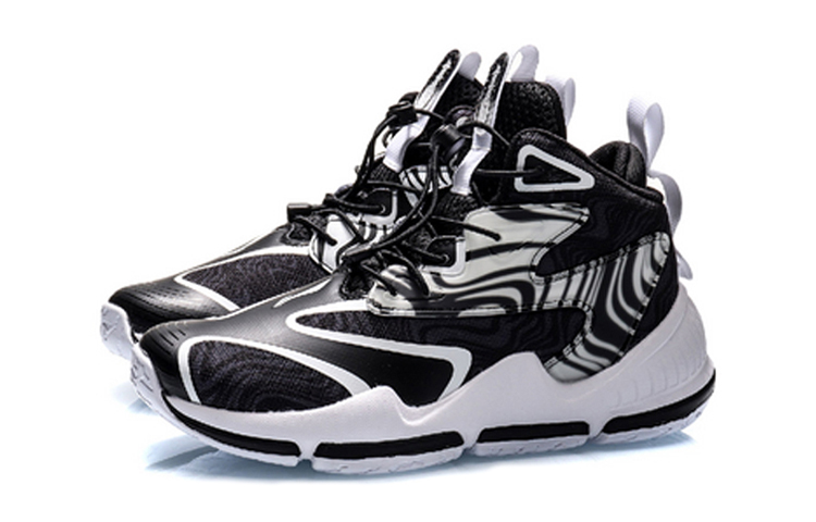 Lookbook (Youth) Li-Ning 'Needle Versus High-Top Basketball - Black White' YKBQ008-3