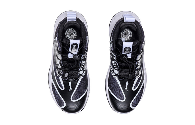 Shop (Youth) Li-Ning 'Needle Versus High-Top Basketball - Black White' YKBQ008-3