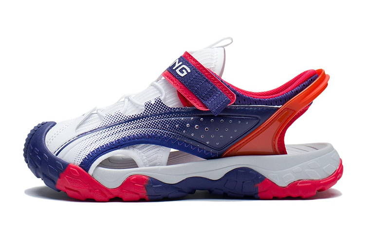 (Youth) Li-Ning 'Ta Lang Low-Top Casual Sport Sandals White-Blue' YKUS006-1