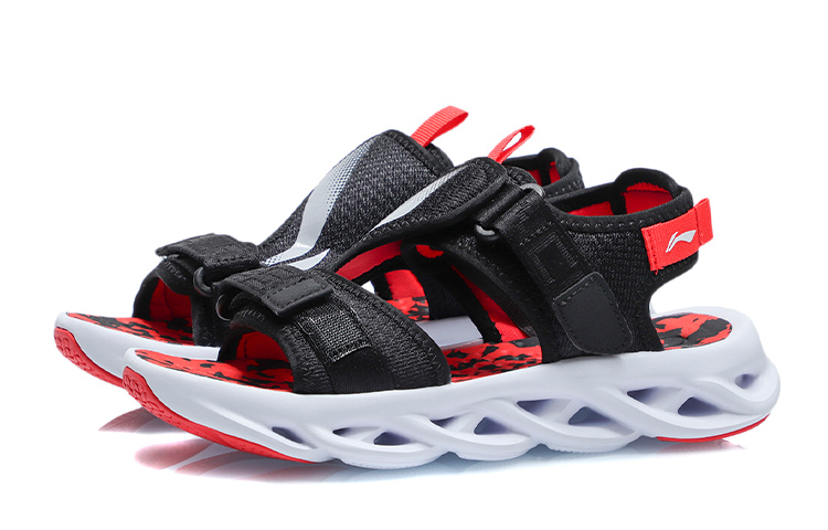 Lookbook (JR) Li-Ning Arc Sandali ''Ammortizzanti'' Nero Rosso YKUR006-1