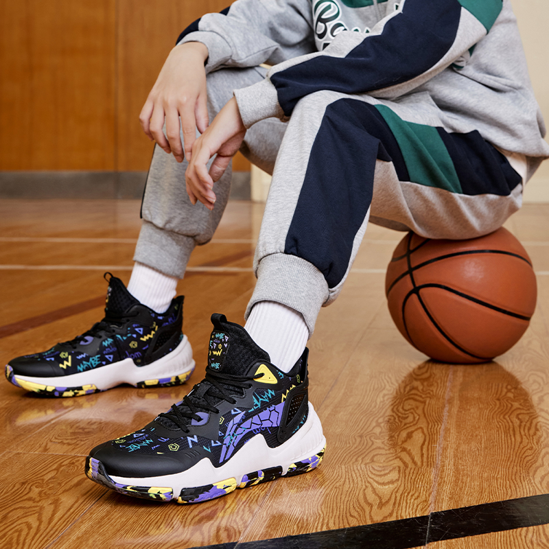 Cheap (Youth) Li-Ning Athletic Training Basketball Shoes 'Black Purple' YKBS104-13
