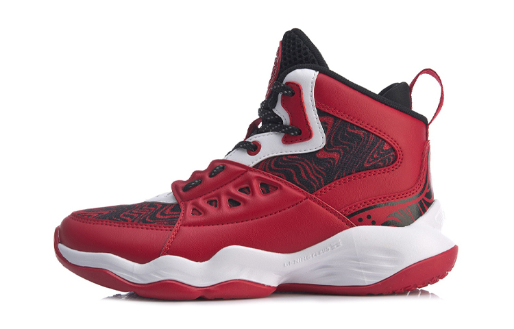 (Youth) Li-Ning Basketball High 'Red White' YKBQ022-3