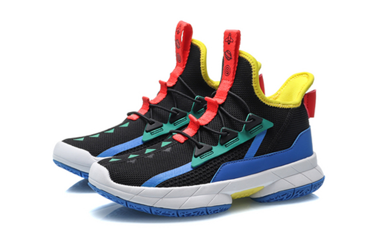Lookbook (Youth) Li-Ning Basketball Mid 'Black Blue' YKCQ246-1