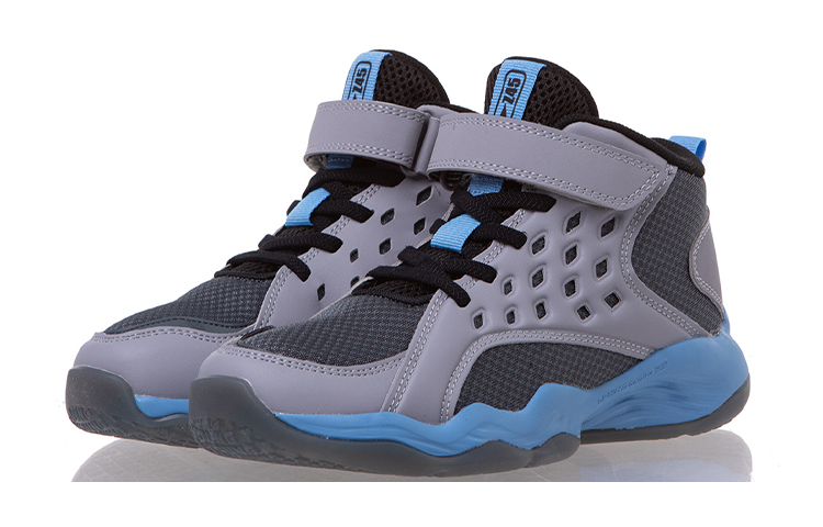 Lookbook (Youth) Li-Ning Basketball Mid 'Grey Blue' YKBQ032-9