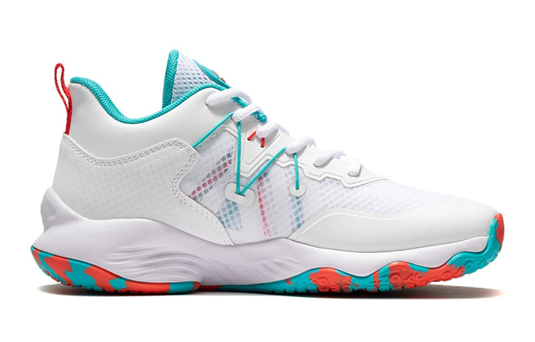 Order 大童 LiNing李寧 防滑耐磨 中幫 籃球鞋 白綠色