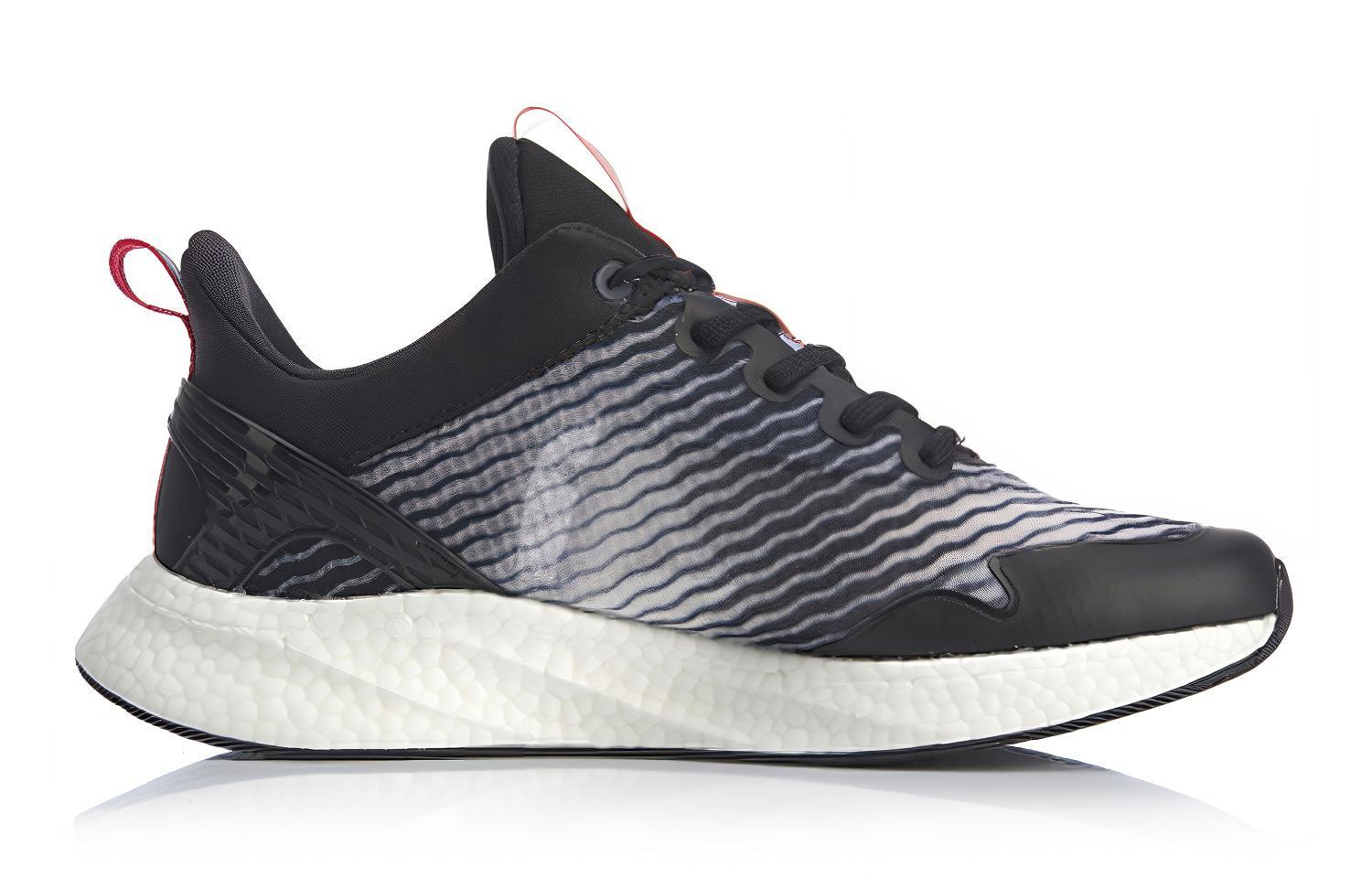 Order (JR) Li-Ning Kasut Lari Rendah 'Black White' Untuk Keselesaan YKFQ024-1