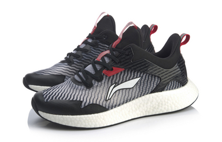 Lookbook (JR) Li-Ning Kasut Lari Rendah 'Black White' Untuk Keselesaan YKFQ024-1