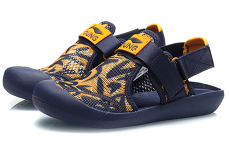 Lookbook (JR) Li-Ning Comfort Sandalen ''Blauw Oranje'' YKUQ004-5