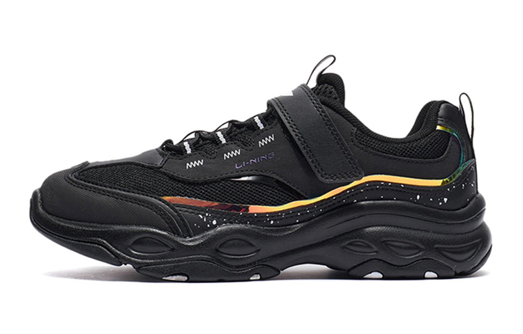 (Youth) Li-Ning Comfortable Durable Sneakers 'Black' YKCP258-11