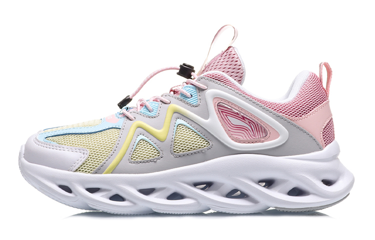 (Youth) Li-Ning Comfortism Arc Running Shoes 'Grey Yellow Pink' YKFQ054-6