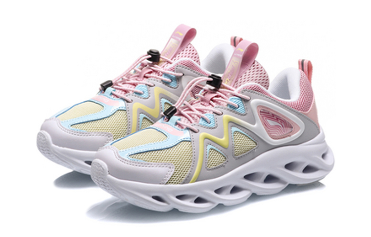 Lookbook (JR) Li-Ning Comfortism Arc Laufschuhe ''Grau Gelb Pink'' YKFQ054-6