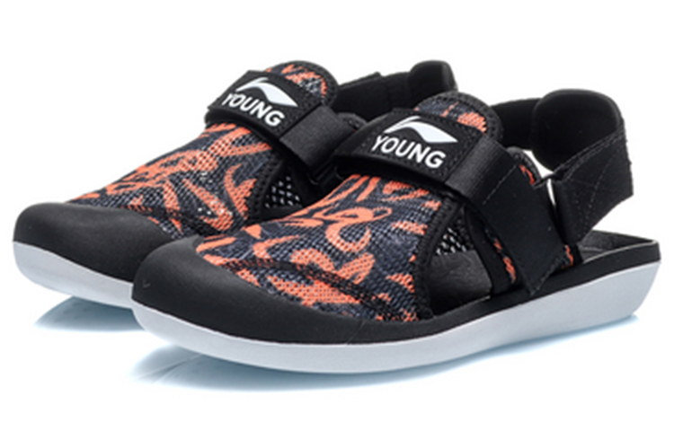 Lookbook (JR) Li-Ning Comfortism Sandalen ''Zwart Oranje'' YKUQ004-1