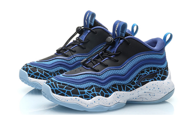 Lookbook (Youth) Li-Ning Dunk Expert Mid 'Black Blue' YKBP086-7