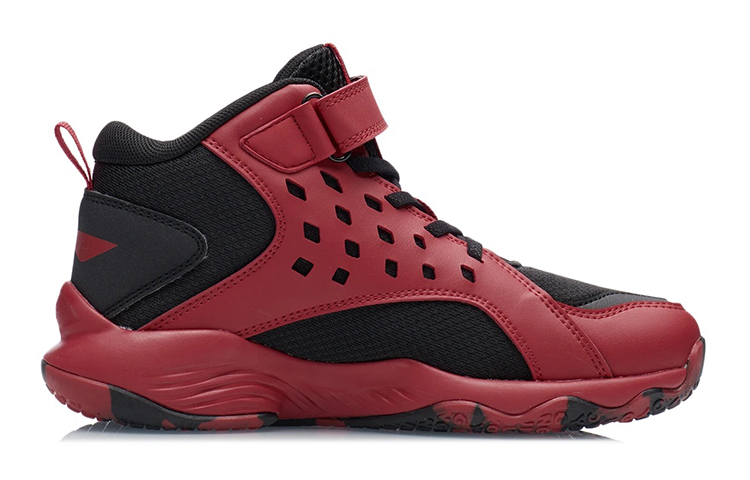 Order (Youth) Li-Ning Falcon Mid-Top Basketball Shoes 'Red Black' YKBQ032-5