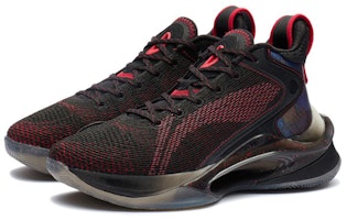 大童 LiNing李寧 鋒-靈I 高級 一體織穩定 中筒 實戰籃球鞋 黑紅 Lookbook 大童 LiNing李寧 鋒-靈I 高級 一體織穩定 中筒 實戰籃球鞋 黑紅