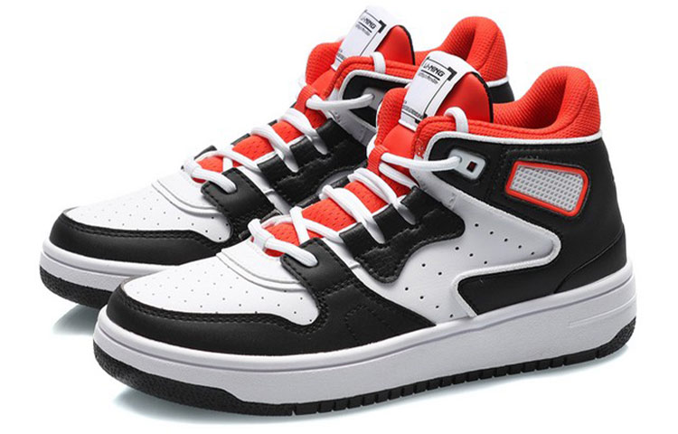 Lookbook (JR) 리닝 하이탑 '블랙 화이트' (Line High-Top 'Black White') YKCQ292-3