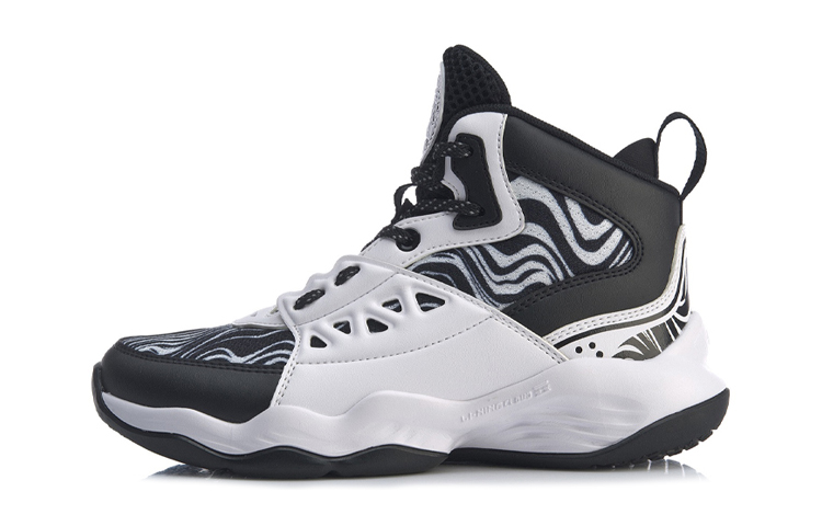 (Youth) Li-Ning High-Top Basketball 'Black White' YKBQ022-1