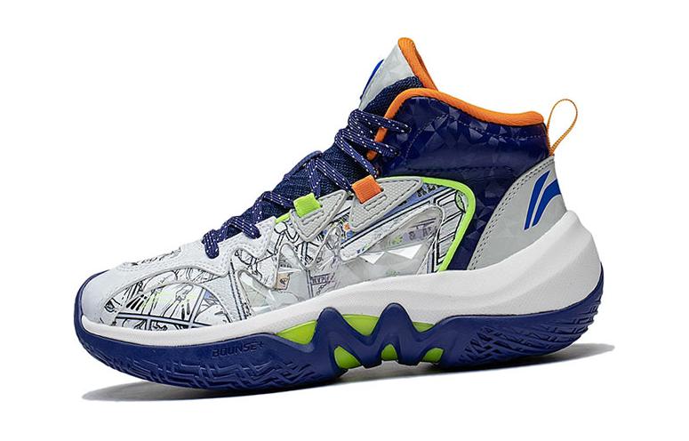 Lookbook (JR) Zapatillas de Baloncesto Altas Li-Ning 'Azul Marino' YKBS086-7
