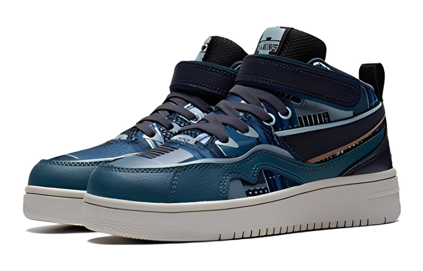 Lookbook (JR) 李寧ミッドトップ「ブルー」(リーニンミッドトップ「ブルー」) YKCS154-1