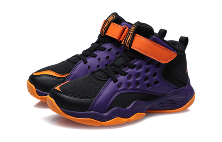 Lookbook (Youth) Li-Ning Mid-Top Basketball 'Black Purple Orange' YKBQ032-3