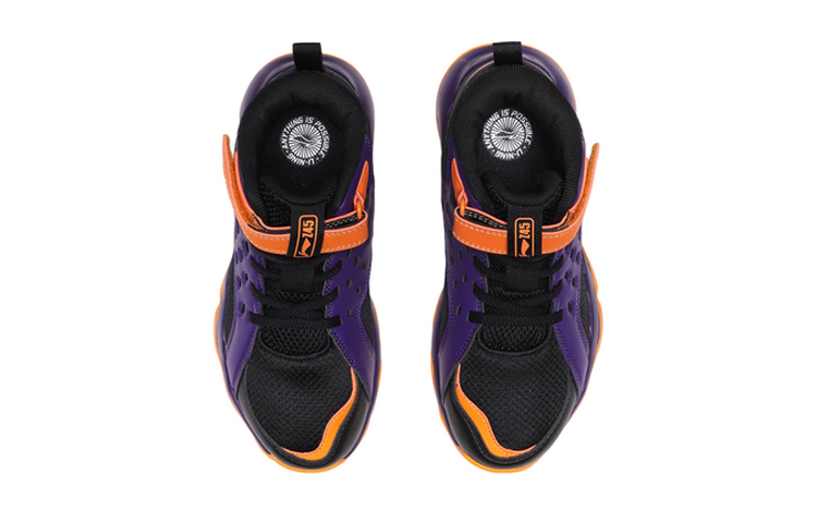 Shop (Youth) Li-Ning Mid-Top Basketball 'Black Purple Orange' YKBQ032-3