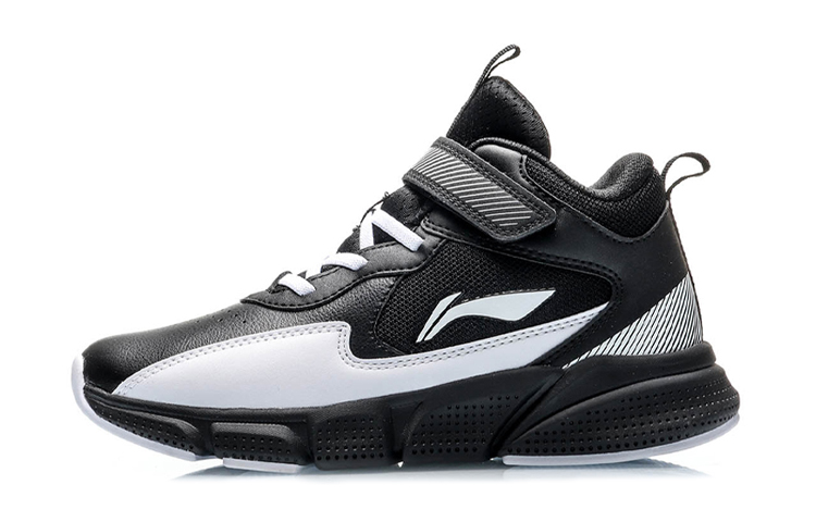 (Youth) Li-Ning Mid-Top Basketball 'Black White' YKBP058-5