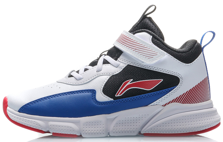 (Youth) Li-Ning Mid-Top Basketball Shoes 'White Black Blue' YKBP058-1