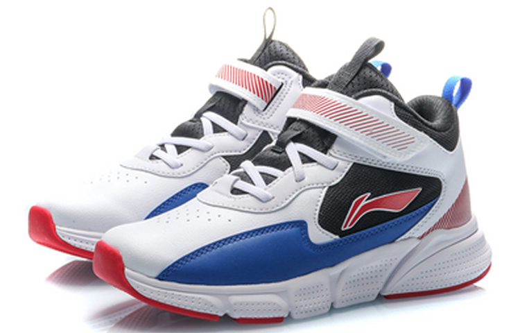 Lookbook (Youth) Li-Ning Mid-Top Basketball Shoes 'White Black Blue' YKBP058-1