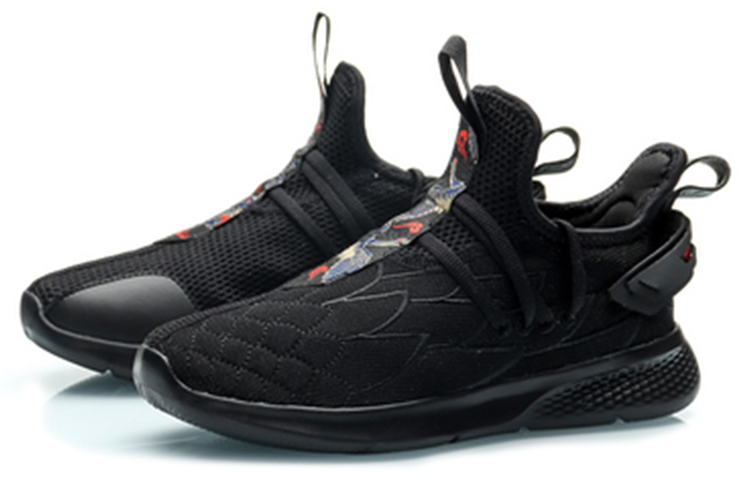 Lookbook (Youth) Li-Ning Mid-Top Breathable Sneaker 'Wen Wu Shuang Quan Jin Xiu Black' YKCP286-1
