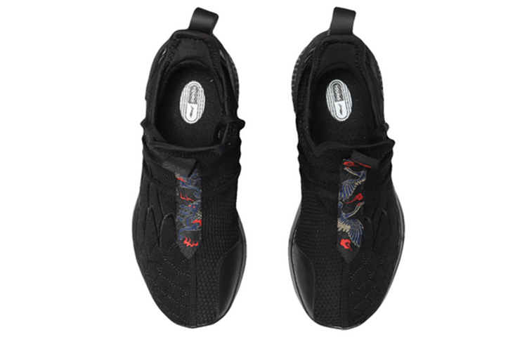 Shop (Youth) Li-Ning Mid-Top Breathable Sneaker 'Wen Wu Shuang Quan Jin Xiu Black' YKCP286-1