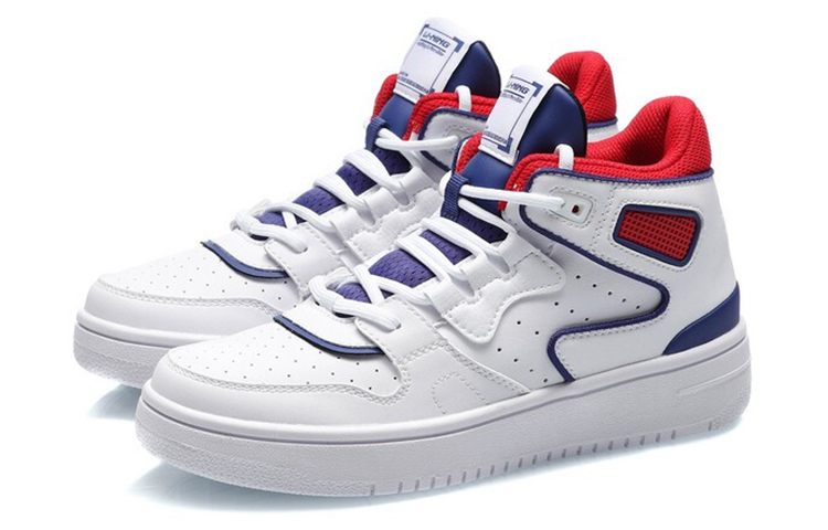 Lookbook (JR) 李宁中帮滑板鞋‘白蓝’ YKCQ292-5