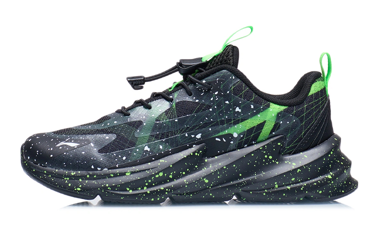 Buy (JR) 李宁跑鞋低帮 '黑绿夜光' YKCR134-5