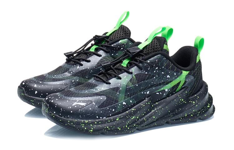 (Youth) Li-Ning Running Shoes Low 'Glow-in-the-Dark Black Green' 圖 3
