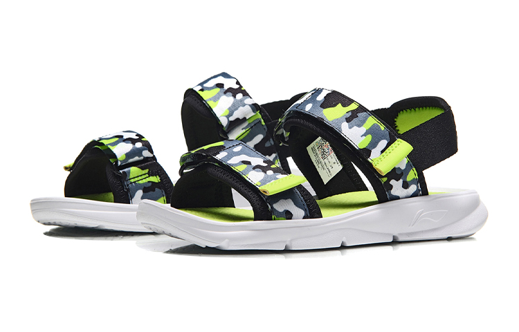Lookbook (Youth) Li-Ning Sandal 'Black Green Camo' YKUN002-1