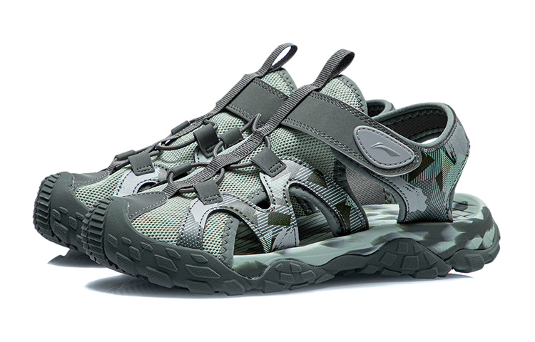 Lookbook (Youth) Li-Ning Sandals 'Camo Foam Green' YKUR012-1