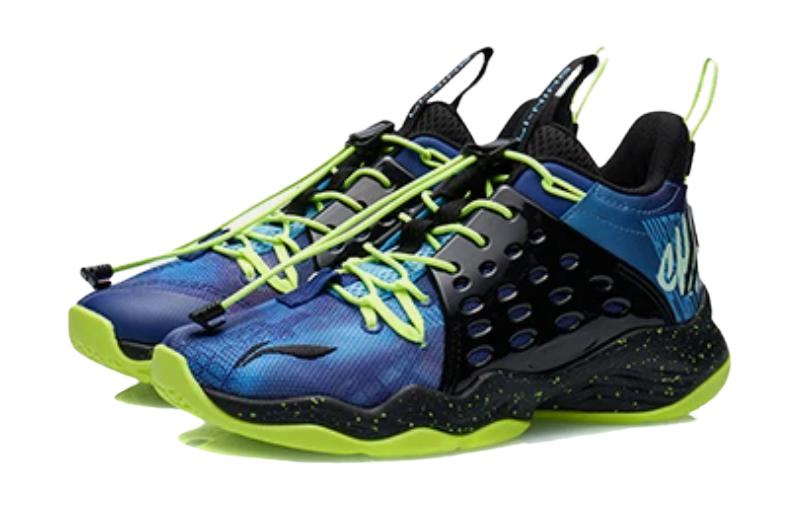 Lookbook 大童 LiNing 李寧 音速7 防滑減震耐磨 低幫 兒童籃球鞋 黑藍