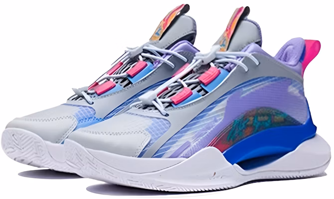 (Youth) Li-Ning Team2.0 Mid 'Grey Purple Blue' YKBS016-5 Lookbook (Youth) Li-Ning Team2.0 Mid 'Grey Purple Blue' YKBS016-5