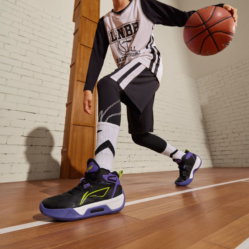 Details for (Youth) Li-Ning TinYing V1 'Black Purple' YKBT080-7