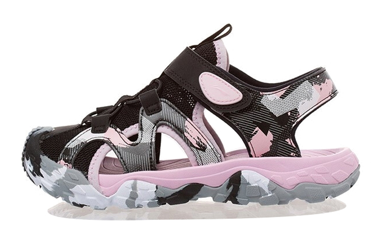 (Youth) Li-Ning Trail Sport Sandals 'Camo Black Pink' YKUR012-2