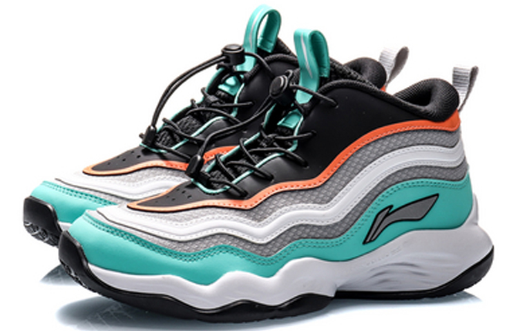 Lookbook (Youth) Li-Ning Way of Wade High-Top Basketball Shoes 'Grey Green' YKBP086-5