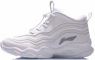 (Youth) Li-Ning White Basketball Shoes 'Guan Lan Xiao Da Ren Cushion Bounce Mid' YKBP086-13 (Youth) Li-Ning White Basketball Shoes 'Guan Lan Xiao Da Ren Cushion Bounce Mid' YKBP086-13